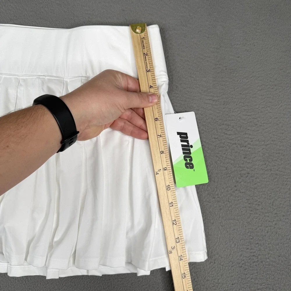 Prince Skort Womens Medium White Tennis‎ Match Pleated Wicking Athletic WPT17223